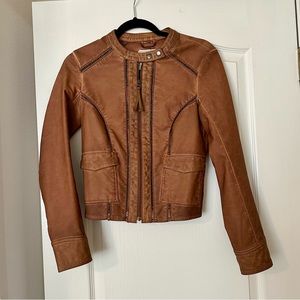 Brown leather jacket